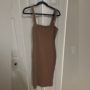 Heart Hips Strapless Tan Dress